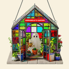 Load image into Gallery viewer, &quot;Embrace the Whimsy of Nature&quot; - Ghost Garden House Suncatcher, Personalized Gift for Any Occasion Ornament PopCulturePrints
