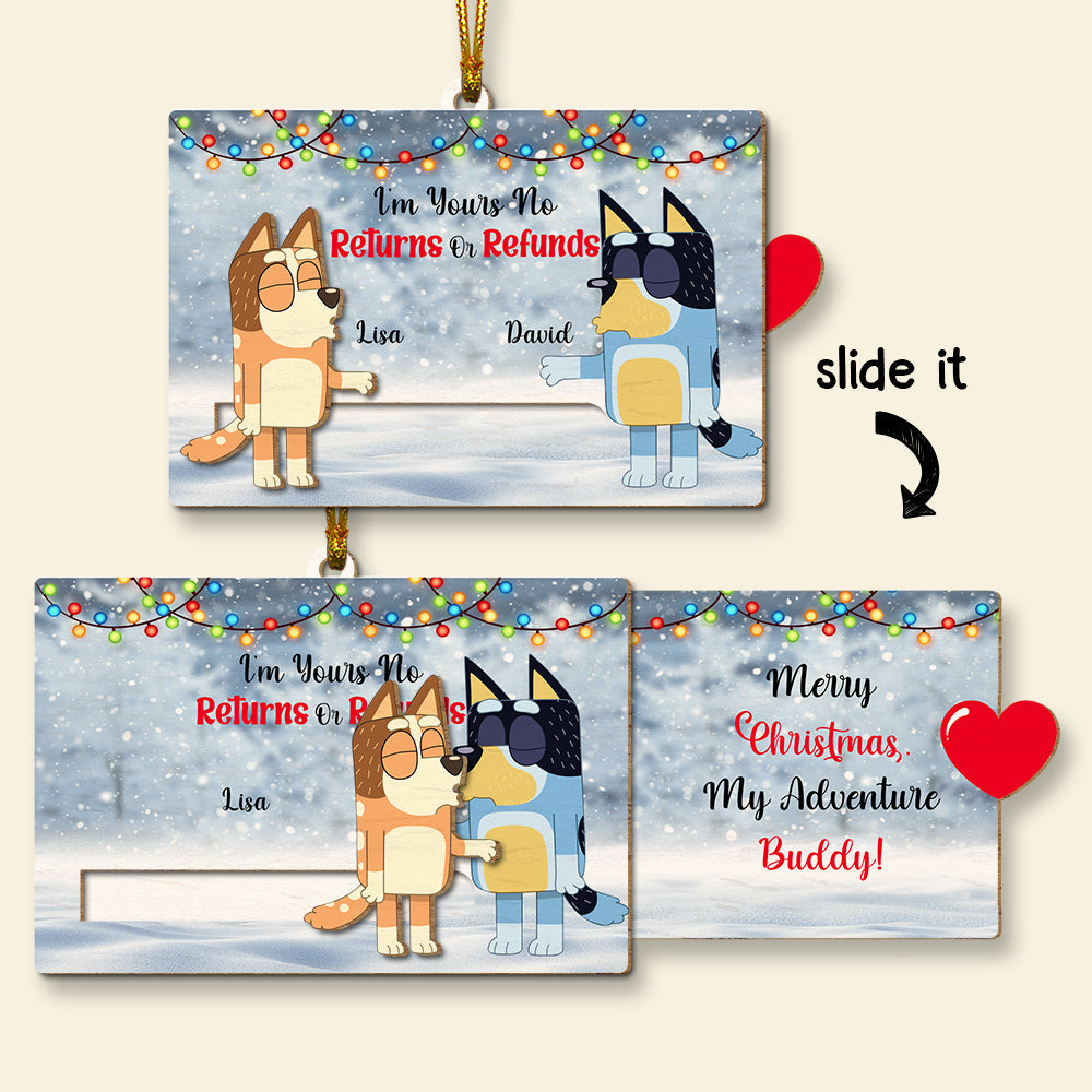 Personalized Christmas Wooden Ornament for Couples - Adventure Buddy