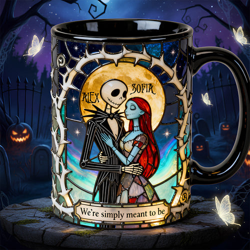 We're Simply Meant to Be - Gothic Couple Coffee Mug - Personalized Gift for Couples Coffee Mug PopCulturePrints
