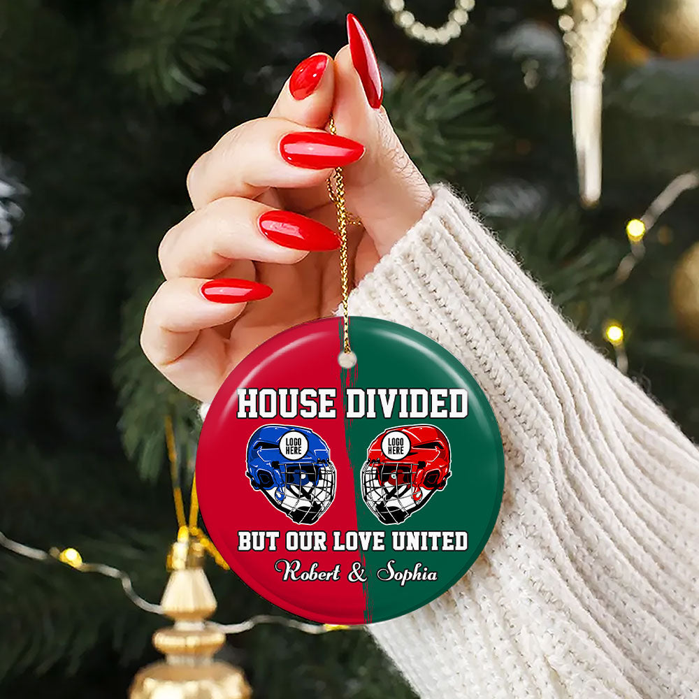 Personalized Ice Hockey Lovers Christmas Ornament for Couples - Valentine's Day Gifts Ornament PopCulturePrints