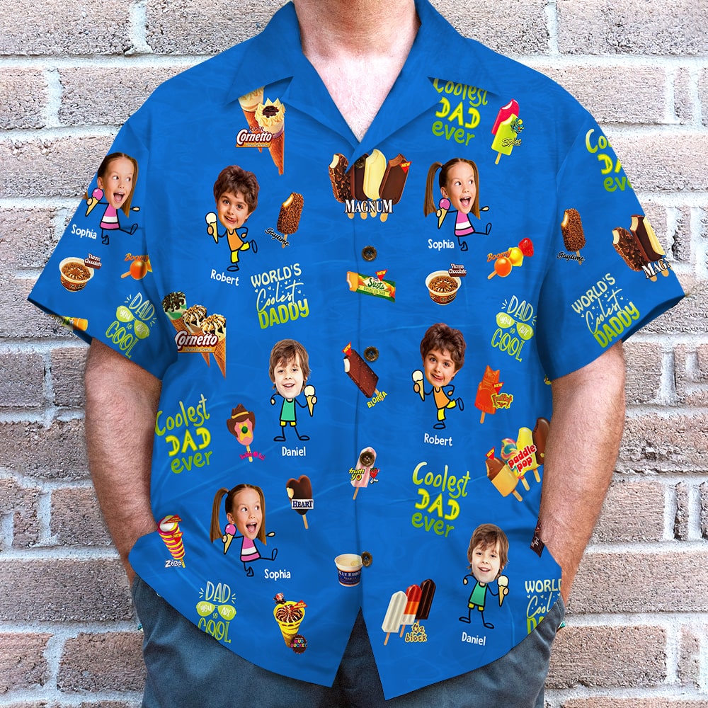 Personalized Hawaiian Shirt for Dad with Custom Photos Hawaiian Shirts PopCulturePrints