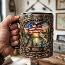 Load image into Gallery viewer, Hooked On Freedom - A Personalized Accent Mug for Fishermen Who Cherish Adventure Coffee Mug PopCulturePrints
