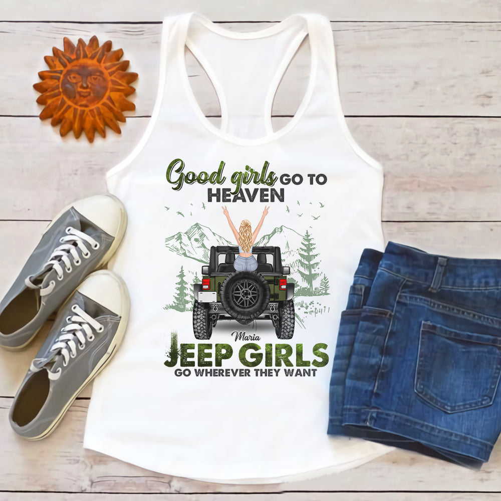 Personalized Jeep Girls Tank Top - Good Girls Go To Heaven