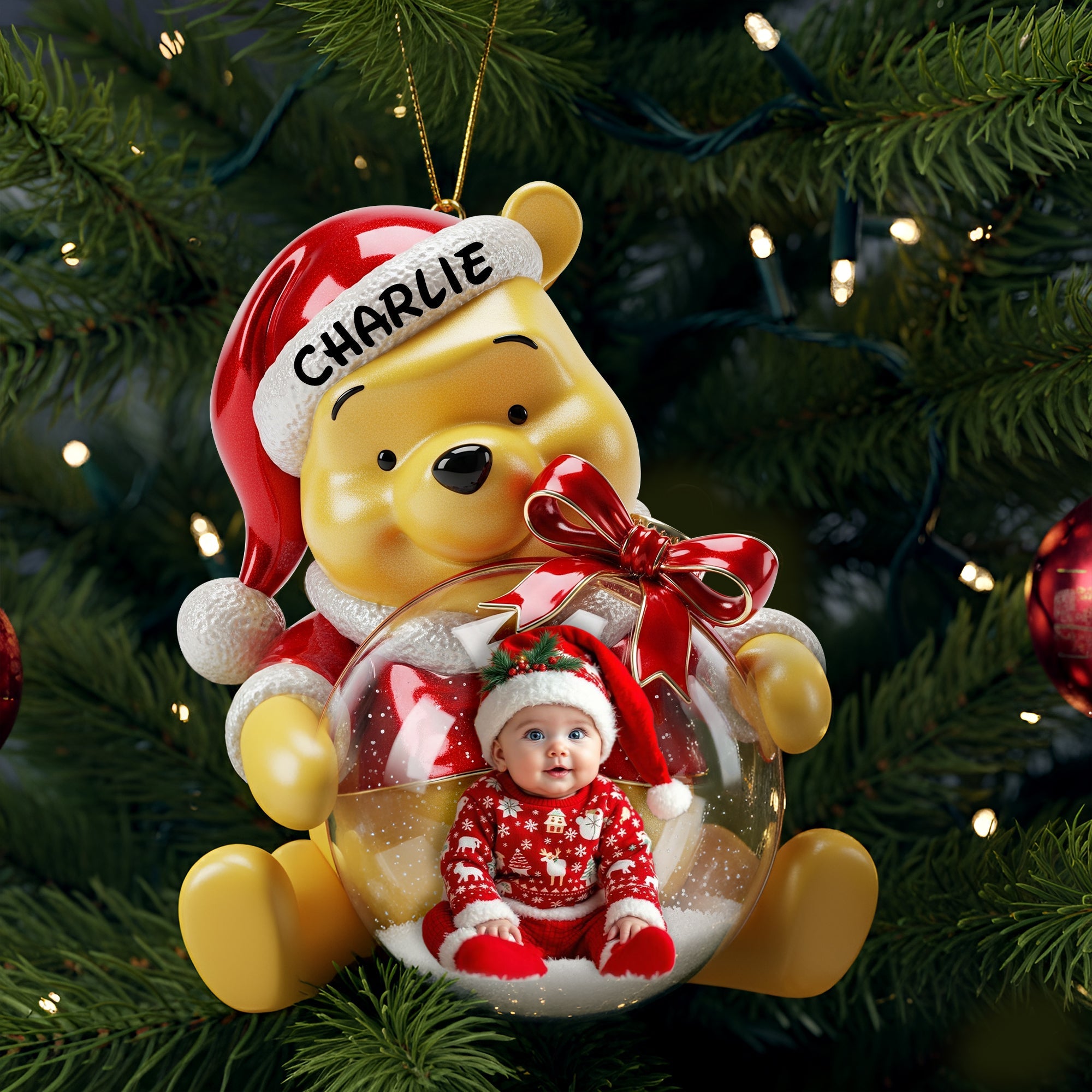 “Celebrate Your Little One’s First Christmas!” - Custom Photo Baby Ornament - Personalized Gift for Babies Ornament PopCulturePrints