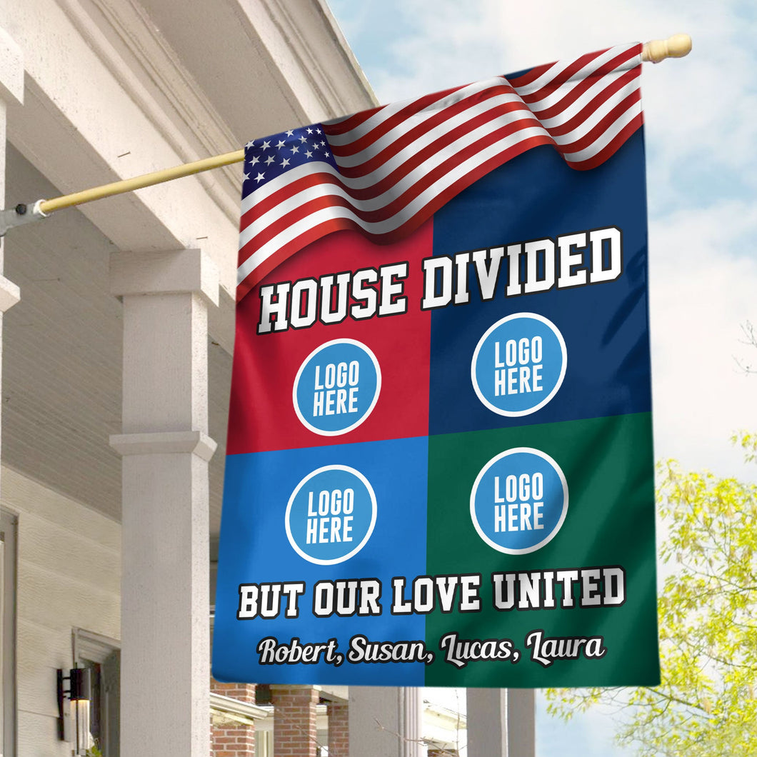 Personalized House Divided Flag for Football Lovers Flag PopCulturePrints