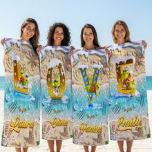Load image into Gallery viewer, “Beach Vibes” – Personalized Towel Gift for Kids &amp; Beach Lovers Beach Towel PopCulturePrints
