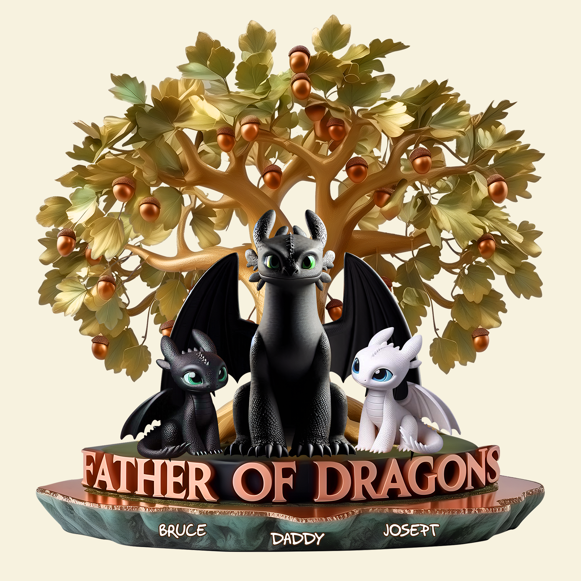 "Celebrate the Legend: Father of Dragons - Personalized Acrylic Plaque for Dad!" Shaped Plaques PopCulturePrints