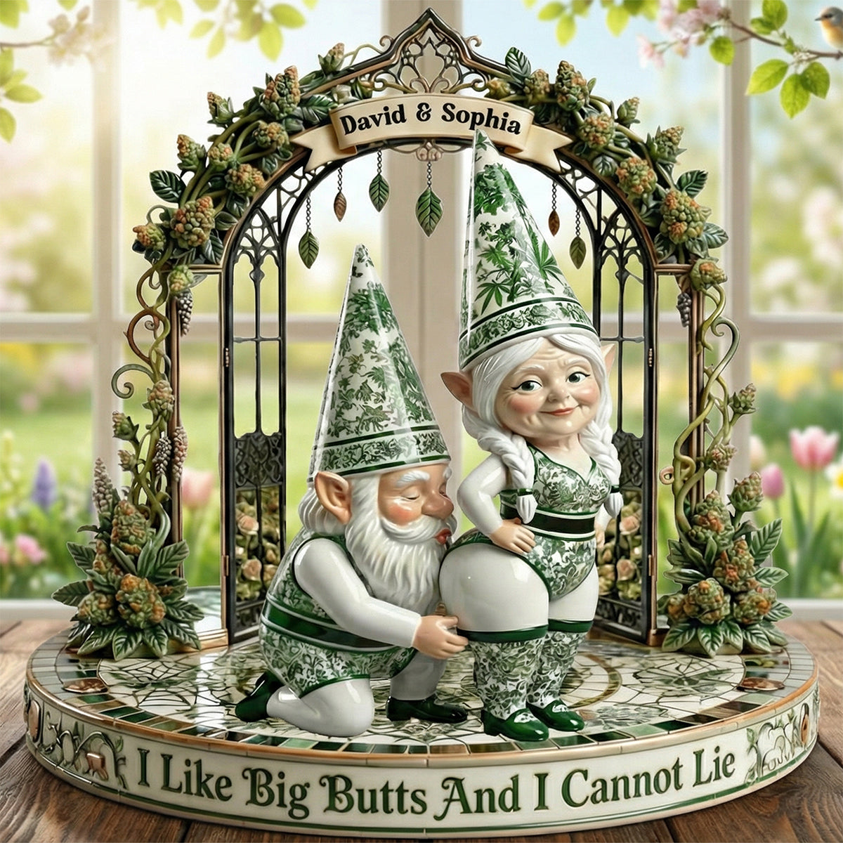 I Like Big Butts And I Cannot Lie - Funny Gnome Couple Acrylic Plaque | Personalized Gifts for Couples Shaped Plaques PopCulturePrints