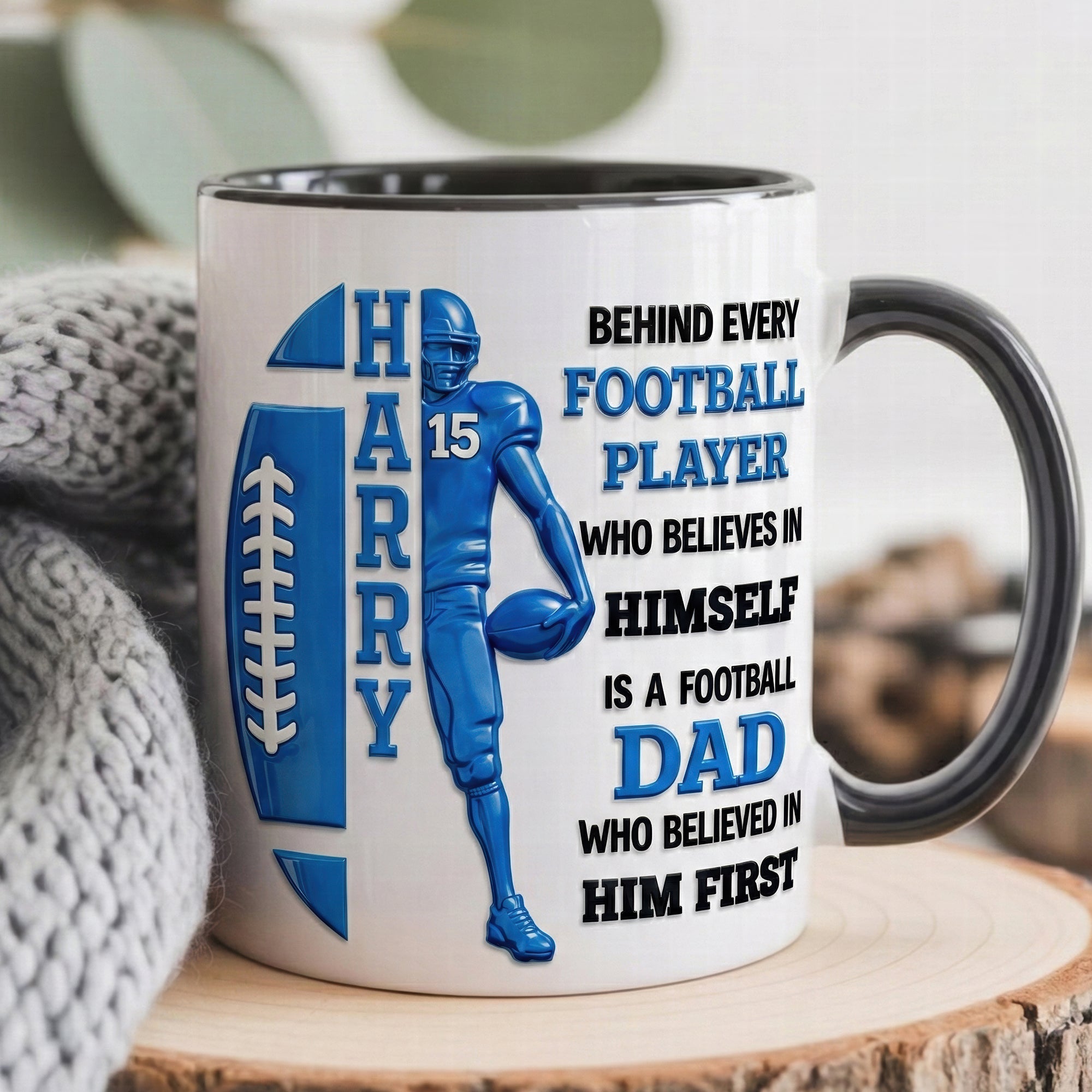 Behind Every Football Player - Personalized Coffee Mug for Football Moms