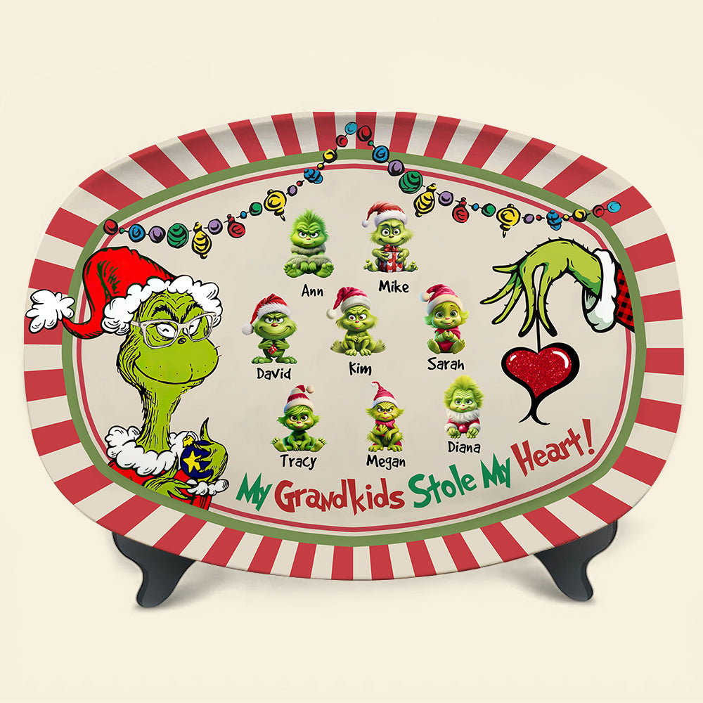 Personalized Grandma Christmas Plate - My Grandkids Stole My Heart