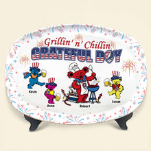Load image into Gallery viewer, Personalized Grateful Day BBQ Plate - Independence Day Edition Plates PopCulturePrints
