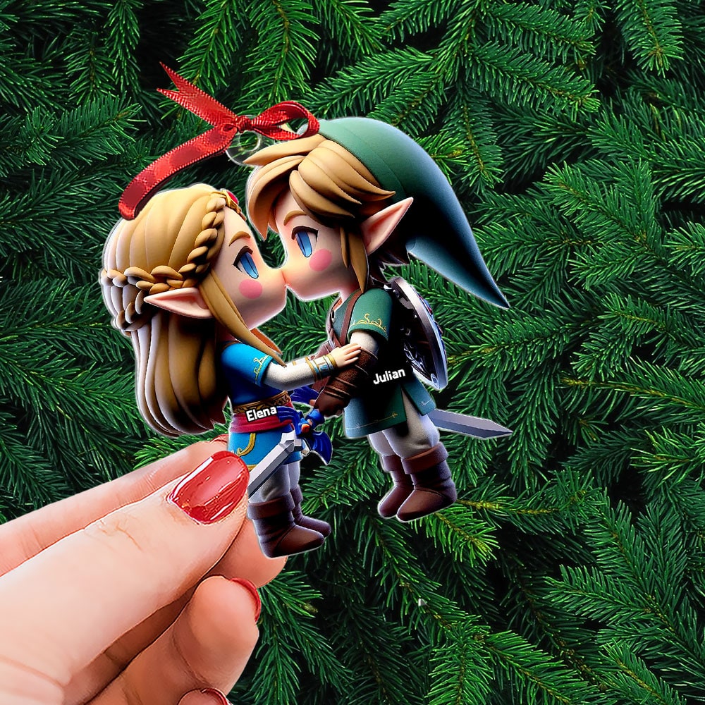 Personalized Zelda Christmas Ornament for Couples Ornament PopCulturePrints