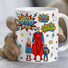 Load image into Gallery viewer, &quot;Best Dad Ever&quot; - Personalized Super Dad Coffee Mug - Custom Gift for Dads, Father’s Day, Kids Coffee Mug PopCulturePrints
