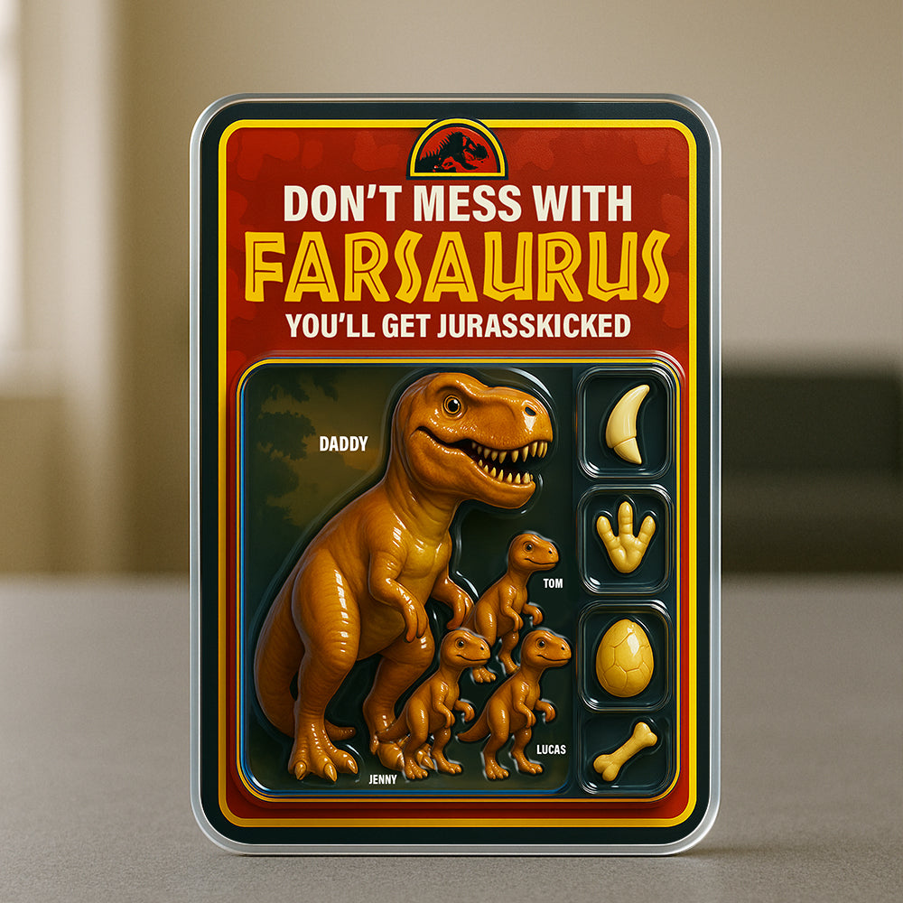 “Don't Mess with Farsaurus” - Jurasskicked Dinosaur Dad Acrylic Plaque - Personalized Gift for Dad, Grandpa, and Dads-to-Be Shaped Plaques PopCulturePrints