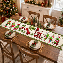 Load image into Gallery viewer, “My Kids Stole My Heart!” - Personalized Table Runner for Grandma Quilted Table Runner PopCulturePrints
