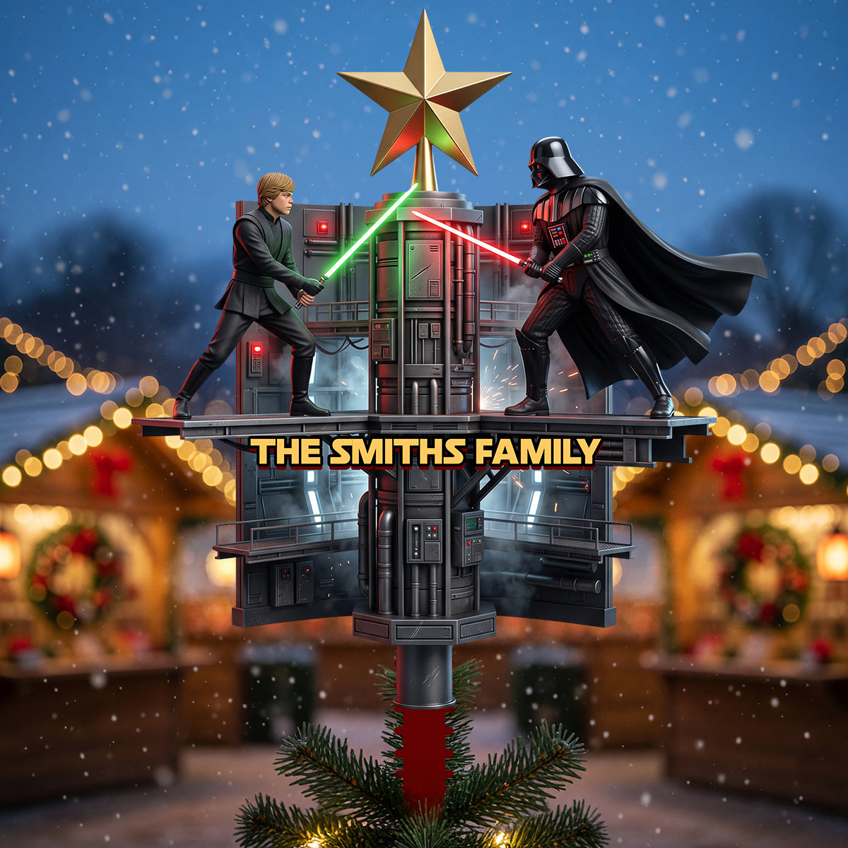 A New Christmas Adventure Acrylic Tree Topper - Personalized Gifts for Star Wars Fans