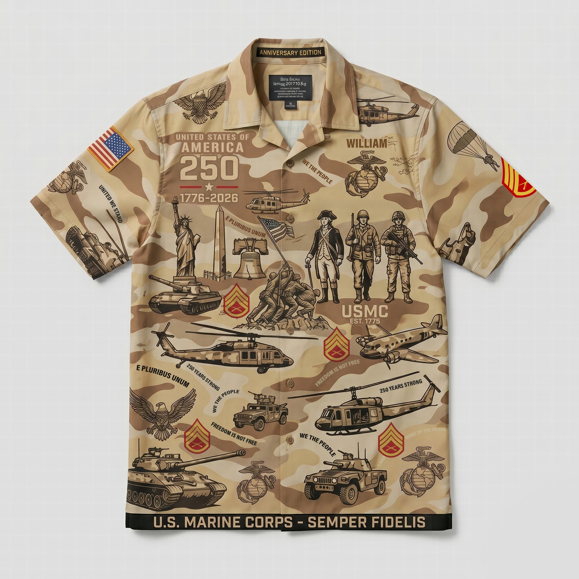 “Honor and Remembrance” - Military Hawaiian Shirt - Personalized Gifts for Veterans