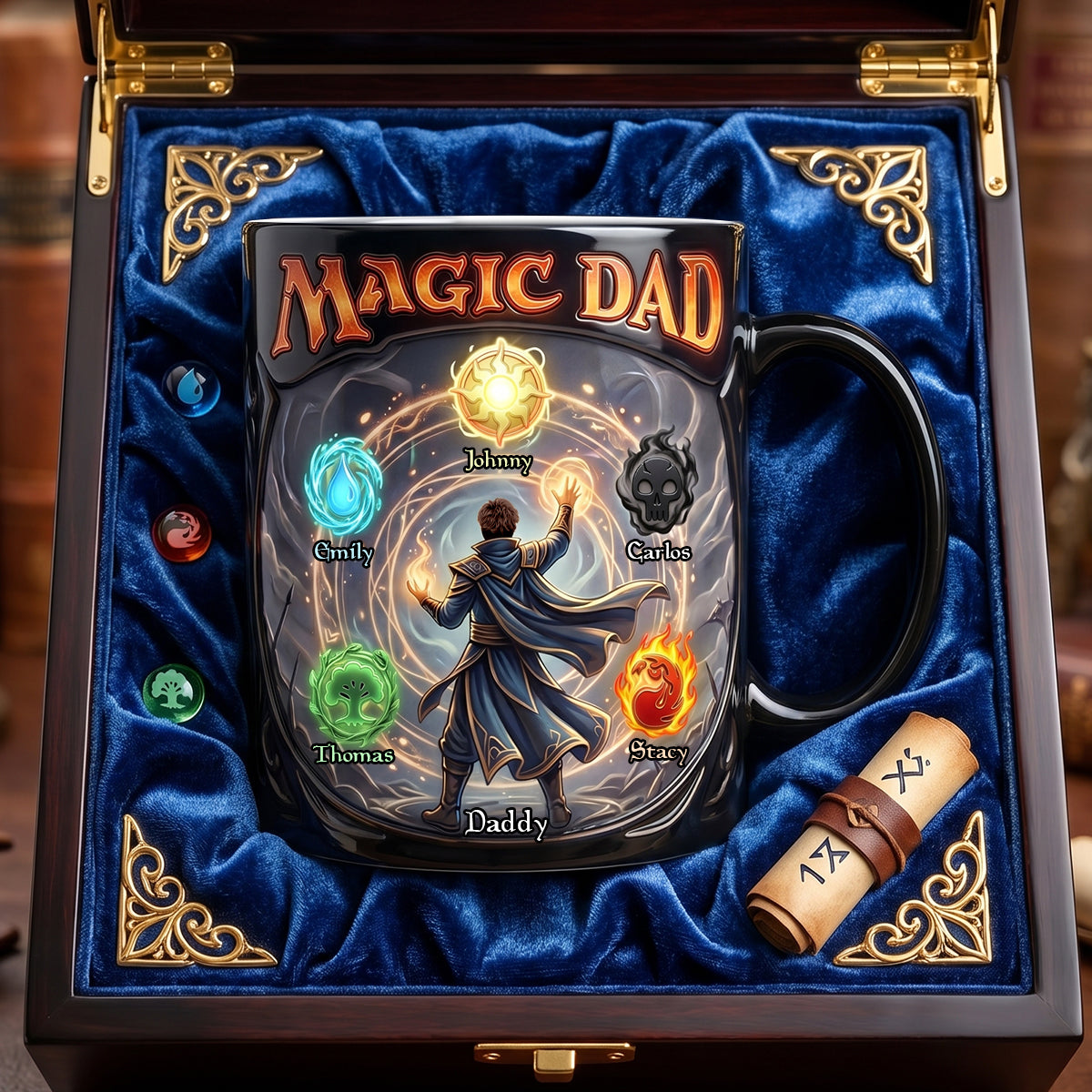 Magic Dad: A Gift as Unique as Your Inner Wizard - Personalized Fantasy Coffee Mug for Dads and Grandpas Coffee Mug PopCulturePrints