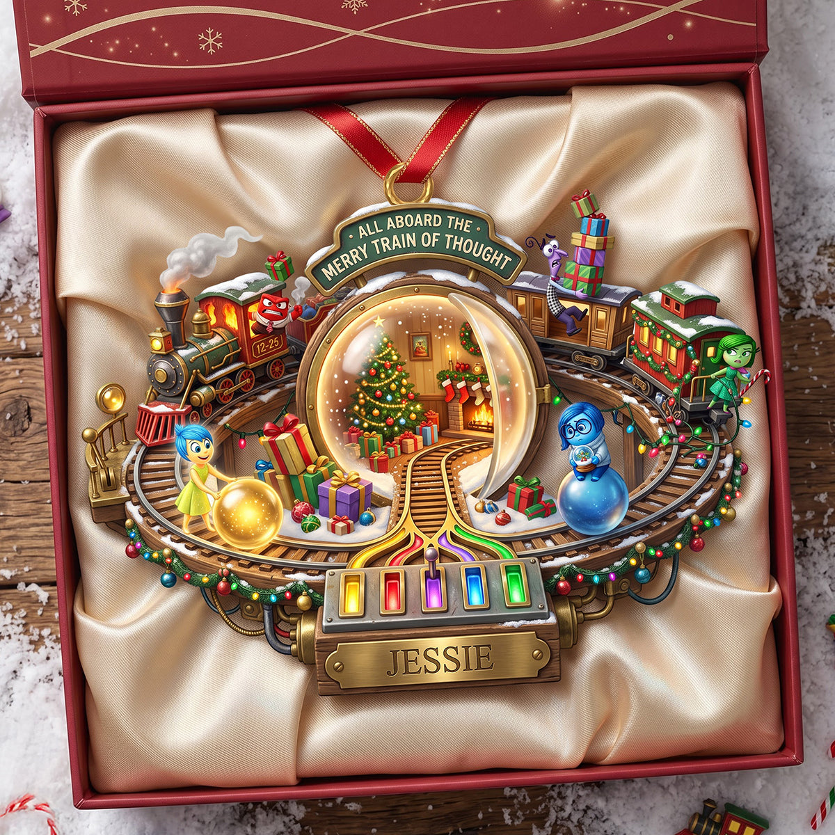 All Aboard the Merry Train of Thought - Personalized Acrylic Ornament