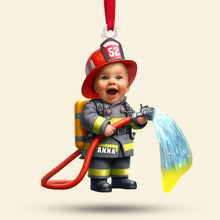 Load image into Gallery viewer, Personalized Kids Hero Photo Ornaments - Firefighter &amp; Police Themes Ornament PopCulturePrints
