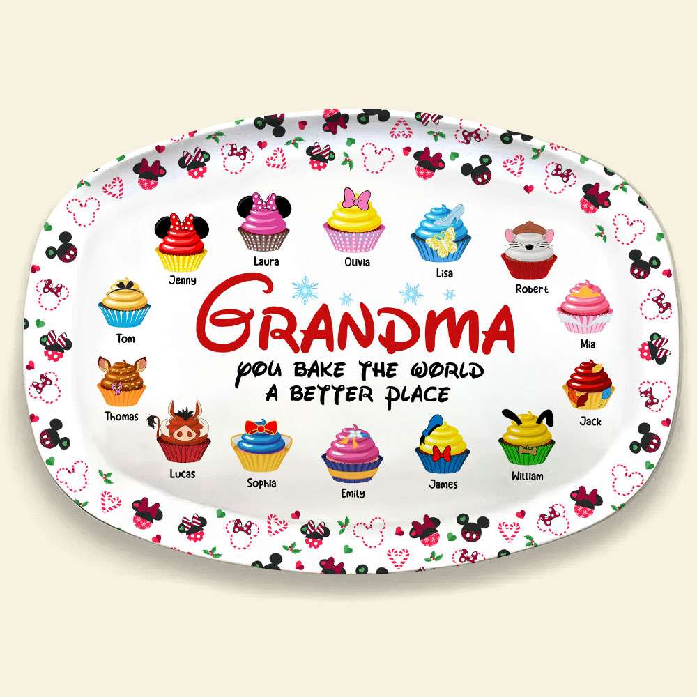 Personalized Grandma Cupcake Plate - You Bake The World a Better Place