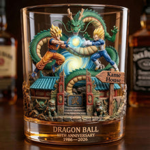 Load image into Gallery viewer, "Celebrating 40 Years of Adventure!" - Custom Round Glass - Gift for Anime Lovers Glass PopCulturePrints
