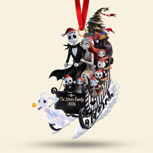 Load image into Gallery viewer, “Celebrate Your Unique Family Spirit!” - Spooky Family Sleigh Ornament - Personalized Gifts for Family Ornament PopCulturePrints
