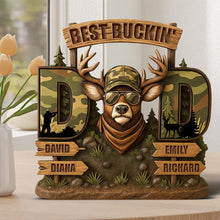 Load image into Gallery viewer, Best Buckin&#39; Dad Acrylic Plaque - Personalized Gift for Dads, Grandpas &amp; More! Shaped Plaques PopCulturePrints
