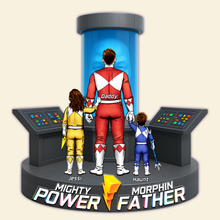 Load image into Gallery viewer, Mighty Power Father - Personalized Dad Plaque Shaped Plaques PopCulturePrints
