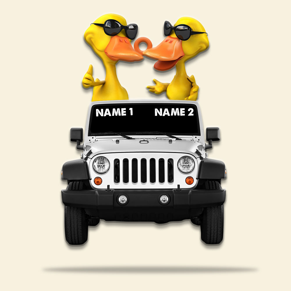 Cool Duck in Red Jeep Keychain