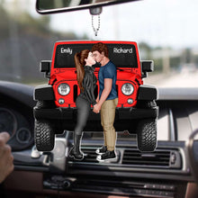 Load image into Gallery viewer, Personalized Couples Car Ornament - Kiss &amp; Ride Customizable Gift
