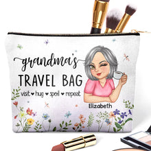Load image into Gallery viewer, “Travel with Love: Grandma&#39;s Personalized Cosmetic Bag” - Personalized Gift for Mom and Grandma Cosmetic Bag PopCulturePrints
