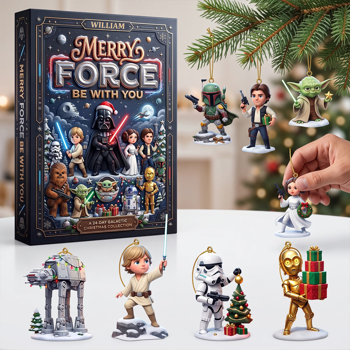 "May The Force Be With You!" - Personalized Merry Christmas Advent Calendar Blind Box - Perfect Gift for Star Wars Fans