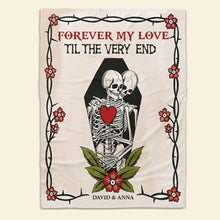 Load image into Gallery viewer, Forever My Love Skeleton Blanket for Couples Blanket PopCulturePrints
