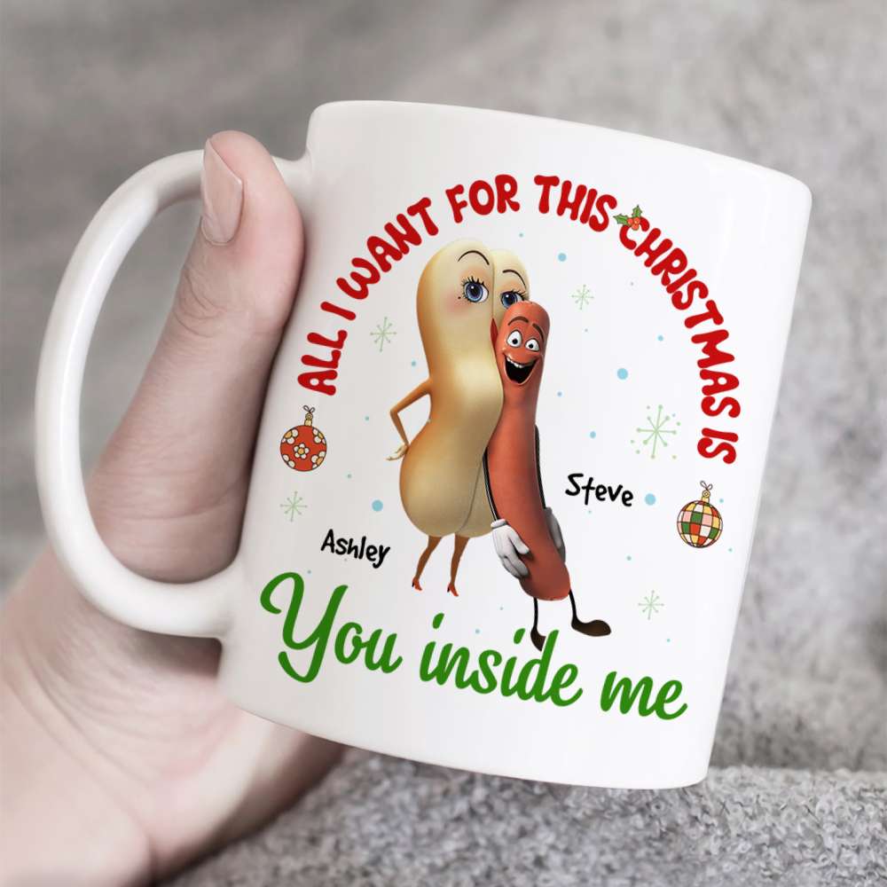 Personalized Christmas Sausage Couple Mug