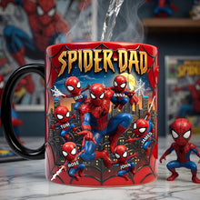 Load image into Gallery viewer, “Superheroes Unite!” - The Arachnid Reveal Heat Changing Mug, Personalized Gift for Dad, Perfect for Father's Day Coffee Mug PopCulturePrints
