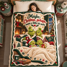 Load image into Gallery viewer, “Maybe Christmas…perhaps means a little bit more” - Playful Family Blanket, Personalized Gift for Family Blanket PopCulturePrints

