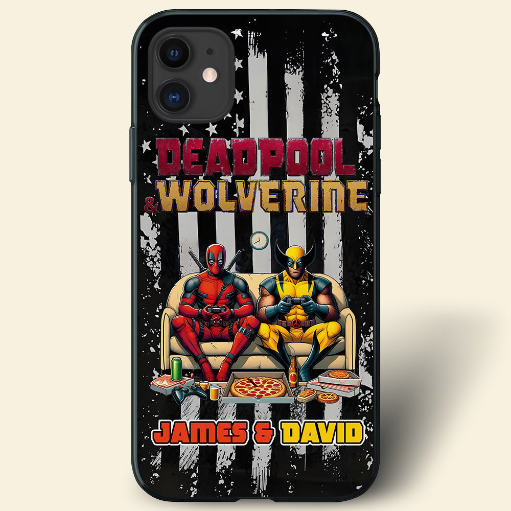 Personalized Deadpool and Wolverine Gaming Phone Case