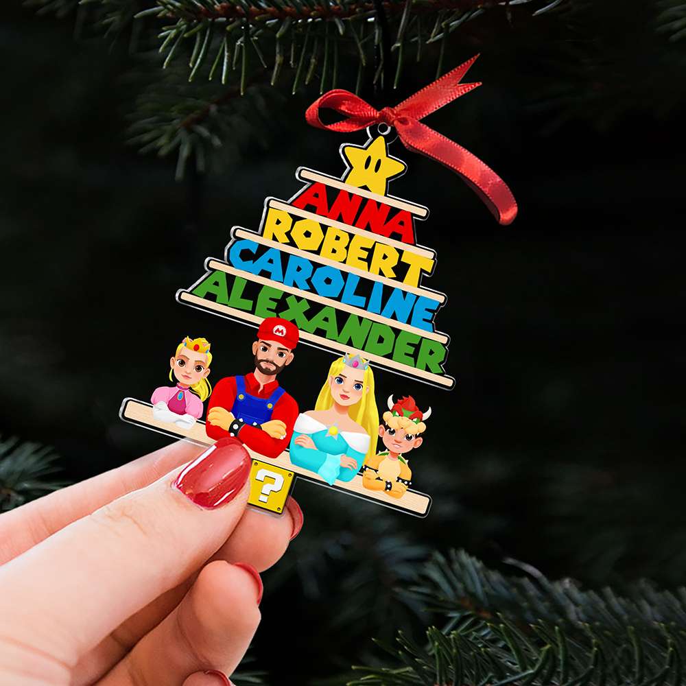 Custom Family Name Acrylic Ornament - Gaming Theme