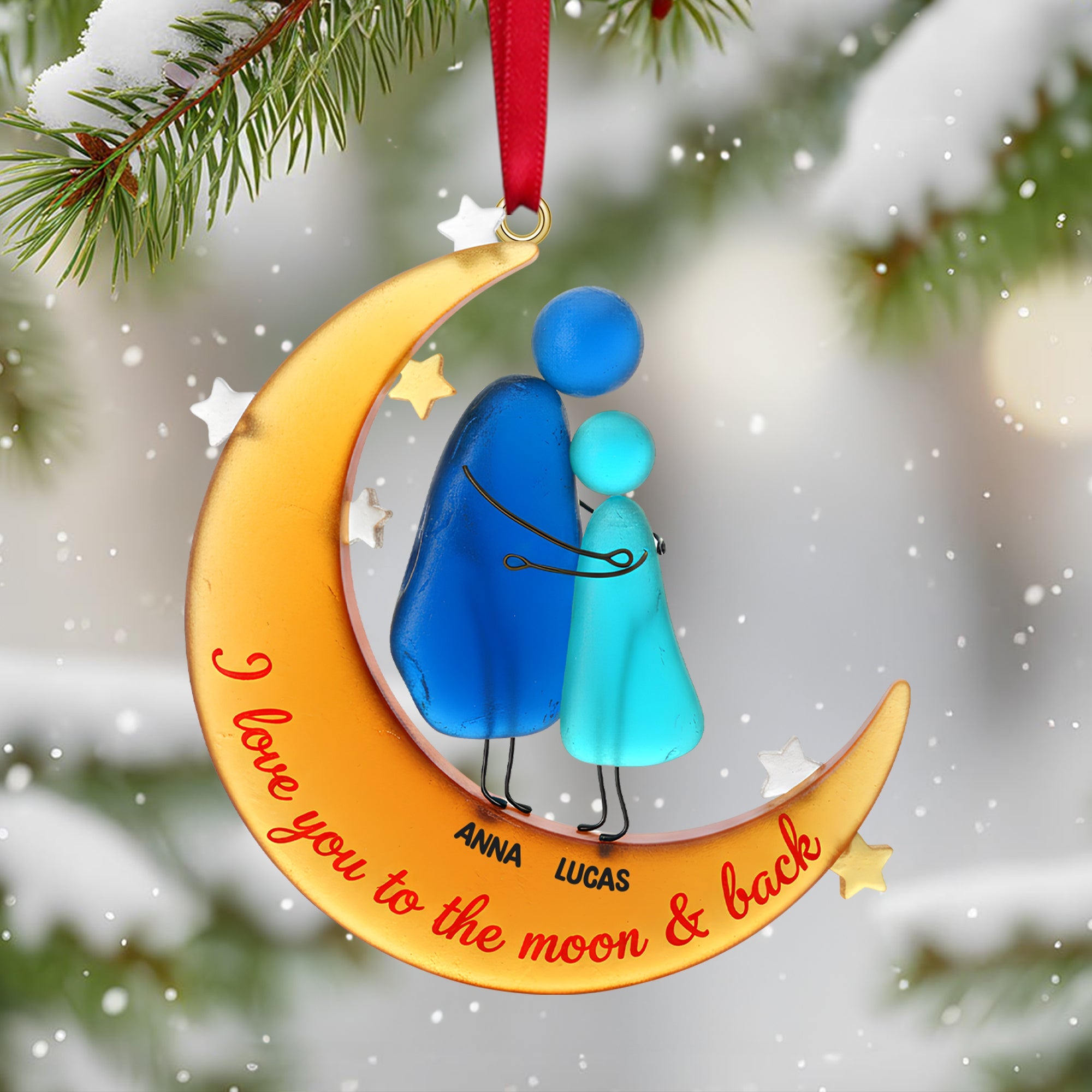 "I Love You to the Moon & Back" - Personalized Christmas Ornament, Custom Gift for Grandma and Loved Ones Ornament PopCulturePrints