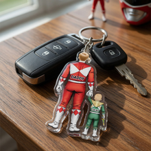 Load image into Gallery viewer, "Be Your Hero's Sidekick" - Custom Keychain Gift for Dad, Grandpa &amp; Family Keychains PopCulturePrints
