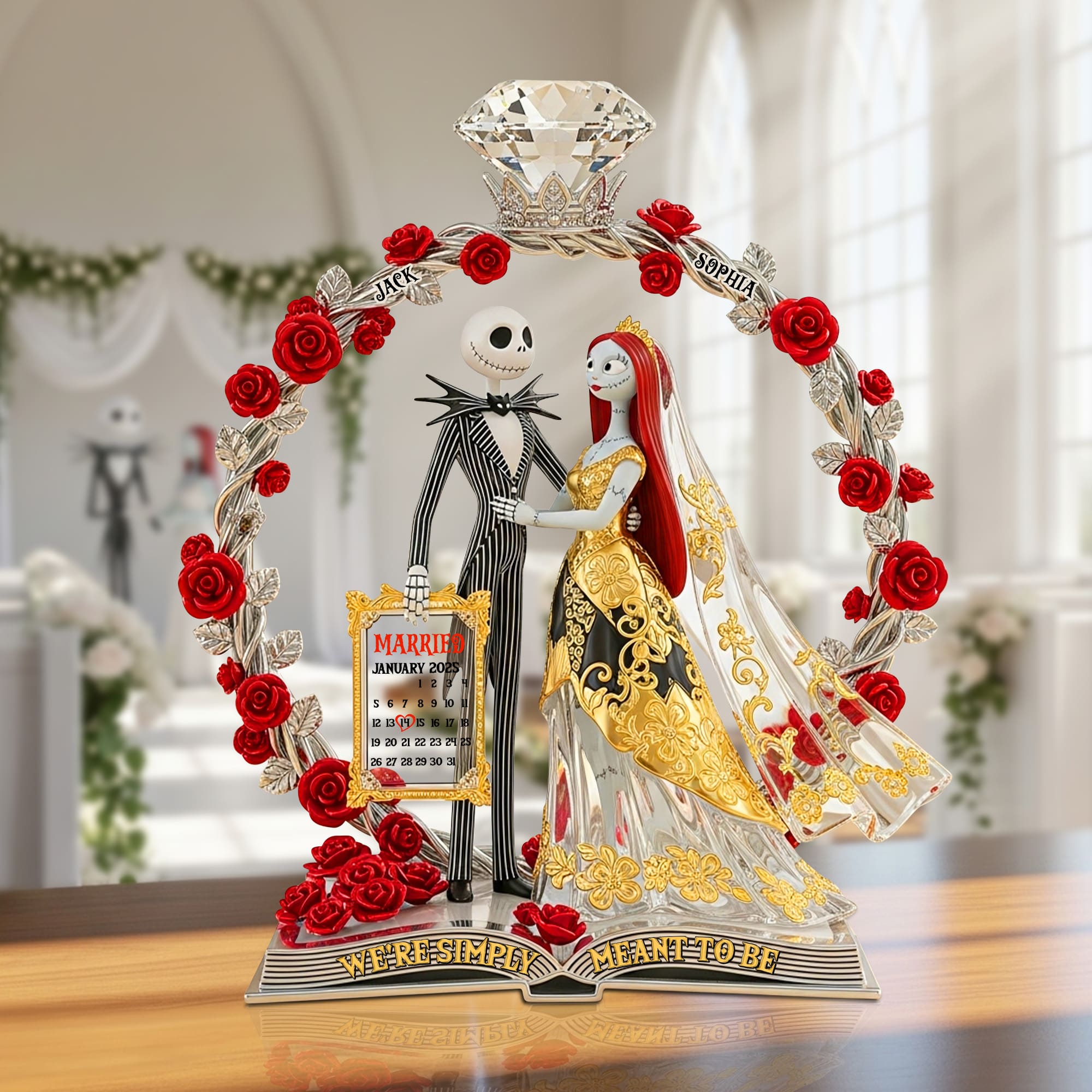 We're Simply Meant to Be - Personalized Anniversary Gift for Nightmare Couple Acrylic Plaque Shaped Plaques PopCulturePrints