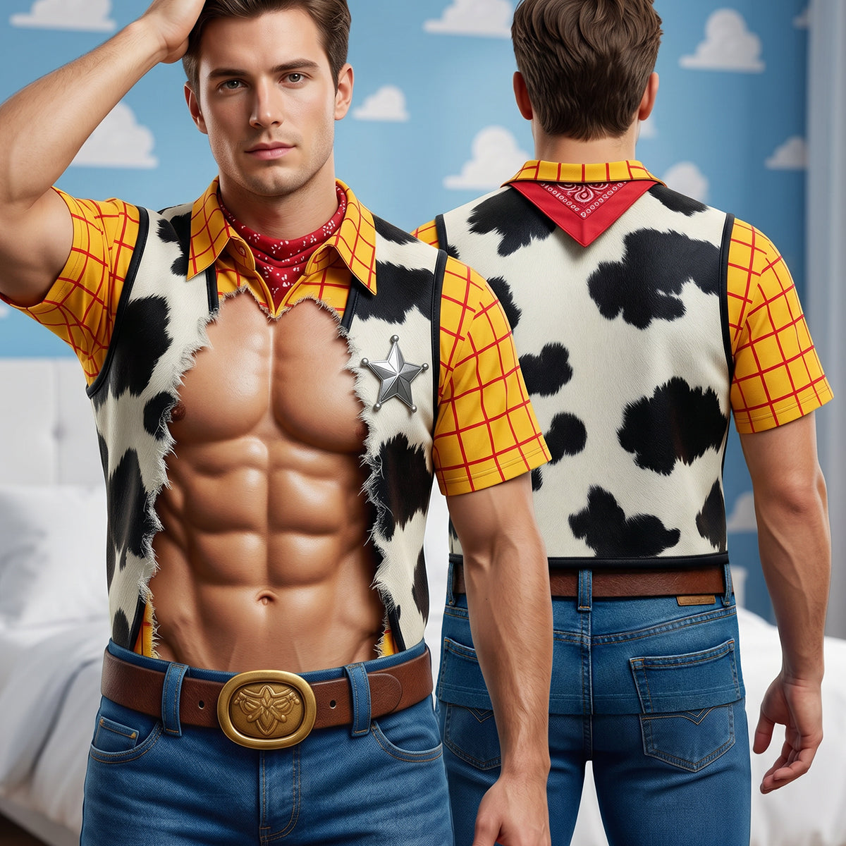 Six Pack Cowboy T-Shirt - Personalized Gifts 01tota060726 AOP Products PopCulturePrints