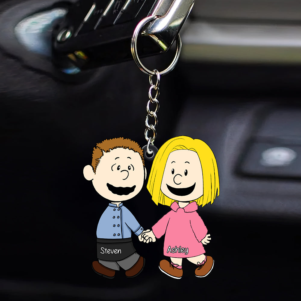 Custom Couple Keychain - Meaningful Personalized Valentine's Day Gifts Keychains PopCulturePrints