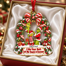Load image into Gallery viewer, My Heart Grew Three Sizes For You - Romantic Kissing Couple Christmas Acrylic Ornament | Personalized Gift for Couples
