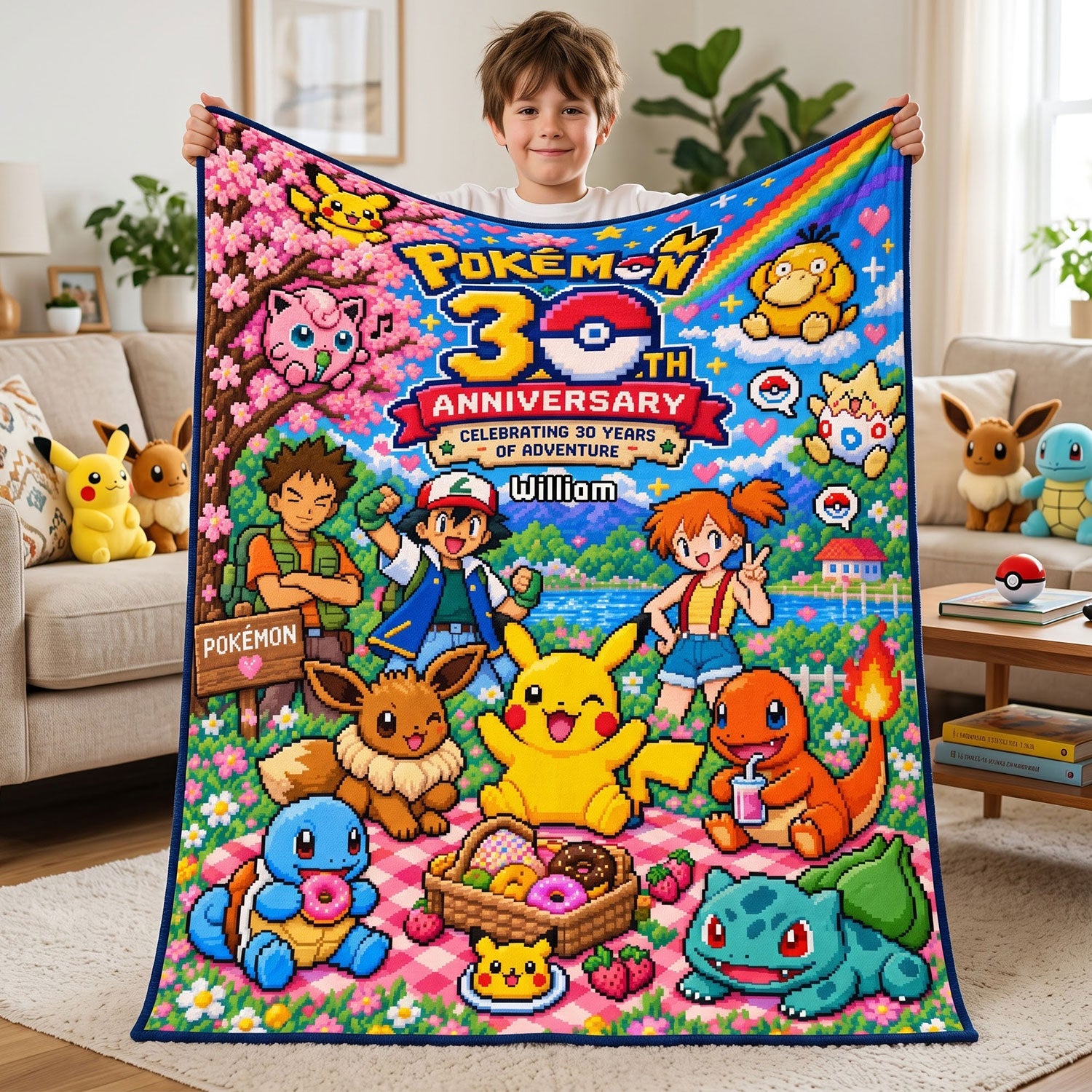 30th Anniversary Picnic Blanket - Personalized Gifts For Game Lovers 04PATI141026 Blanket PopCulturePrints