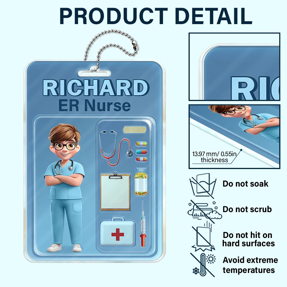 Nurse's Hat Trick - Personalized 3D Effect Car Hanger for Healthcare Heroes Acrylic Car Hanger PopCulturePrints