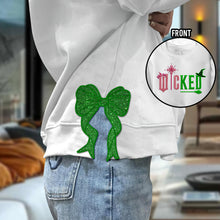 Load image into Gallery viewer, Wicked Glitter Embroidered Sweatshirt with Side Bow
