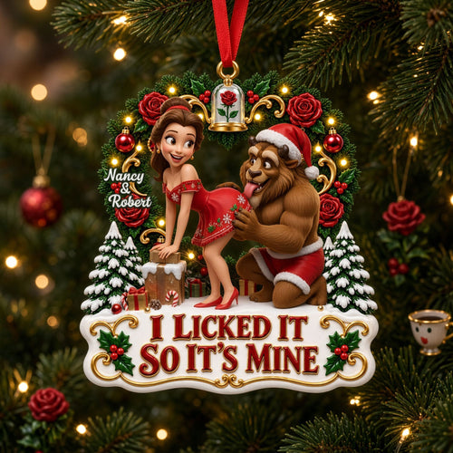 I Licked It So It’s Mine - Partners in Mischief Christmas Ornament - Personalized Gift for Couples Ornament PopCulturePrints