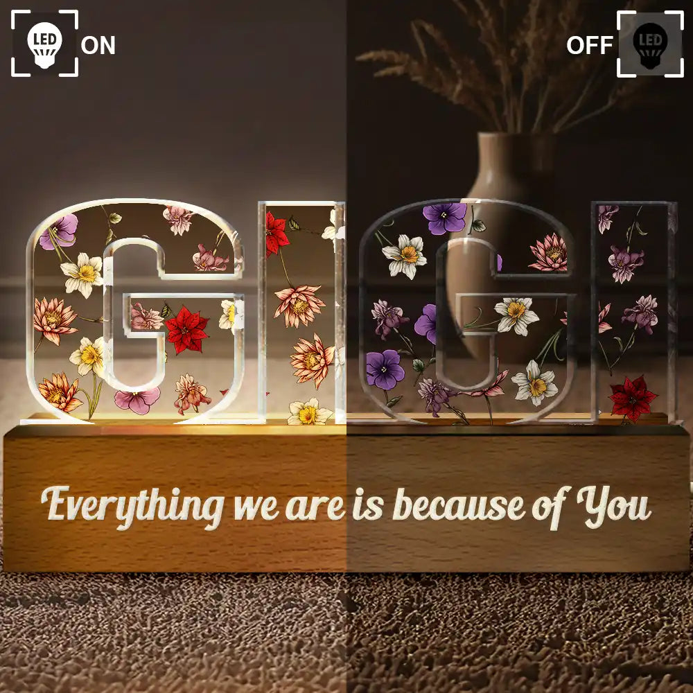 Mommy, We Love You - Personalized LED Light Gift for Mom & Grandma Custom Shaped LED Light PopCulturePrints